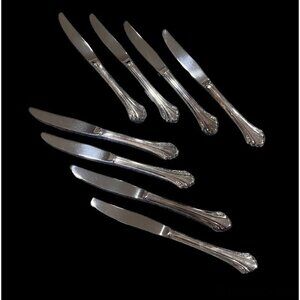 Vintage Oneida Repose Flatware Lot Of 8 Knives Silver Plated